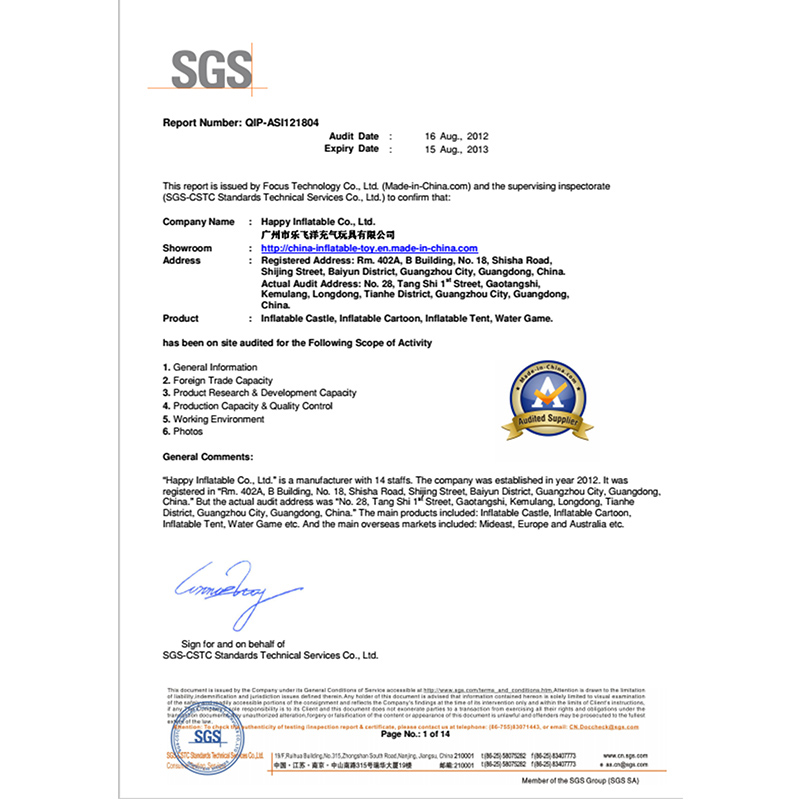 certificato certificato sgs
